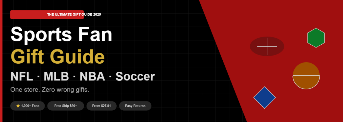 Sports fan gift guide hero NFL MLB NBA Soccer Teeholic